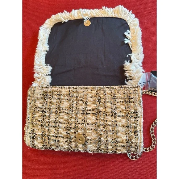 Zara Tweed Fringe Shoulder Bag, NWT - Picture 8 of 12